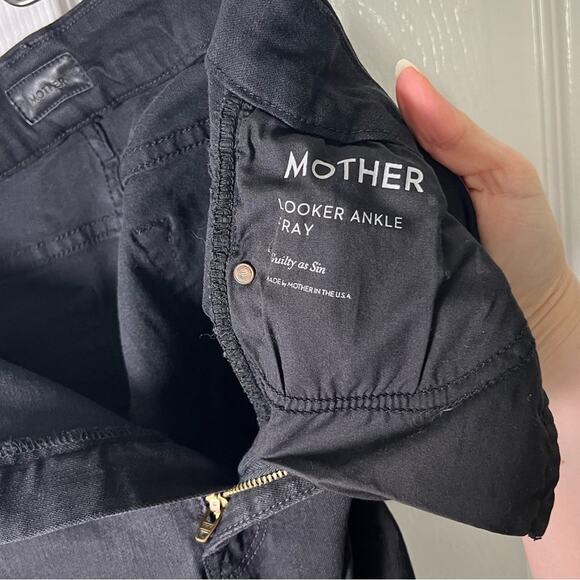 Mother Black High Rise The Looker Ankle Fray Skinny Leg Jeans Guilty As Sin 30 - Picture 8 of 10